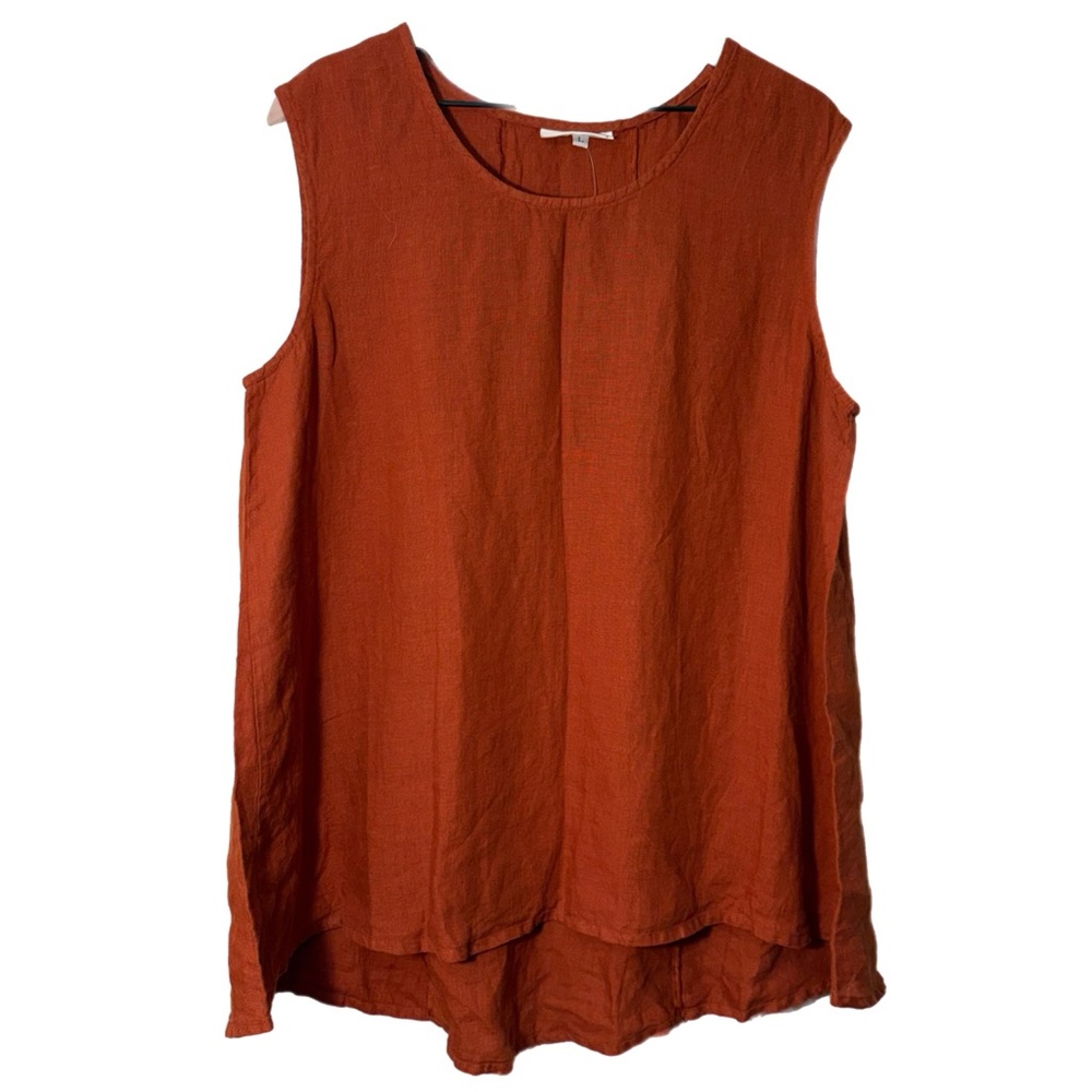 Bryn Walker Huxley Tank Top Linen Rust Women’s L